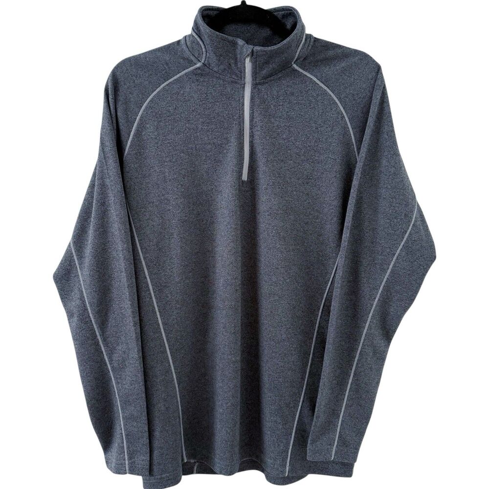 Slazenger 1/4 Zip Long Sleeve Golf Performance Gray Pullover Men's M Grey Rayon